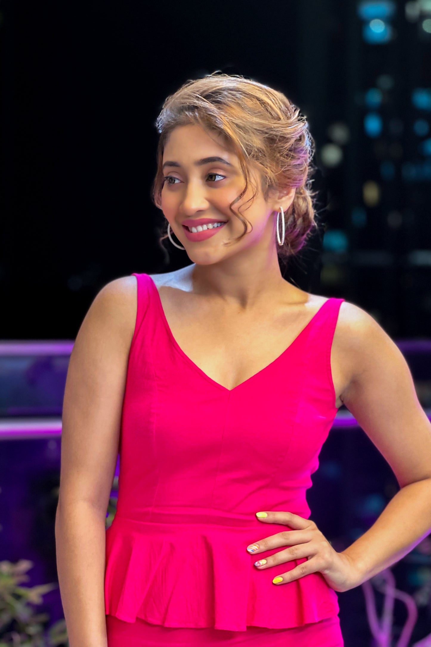 Shivangi Joshi - The Hot Pink Punch Dress